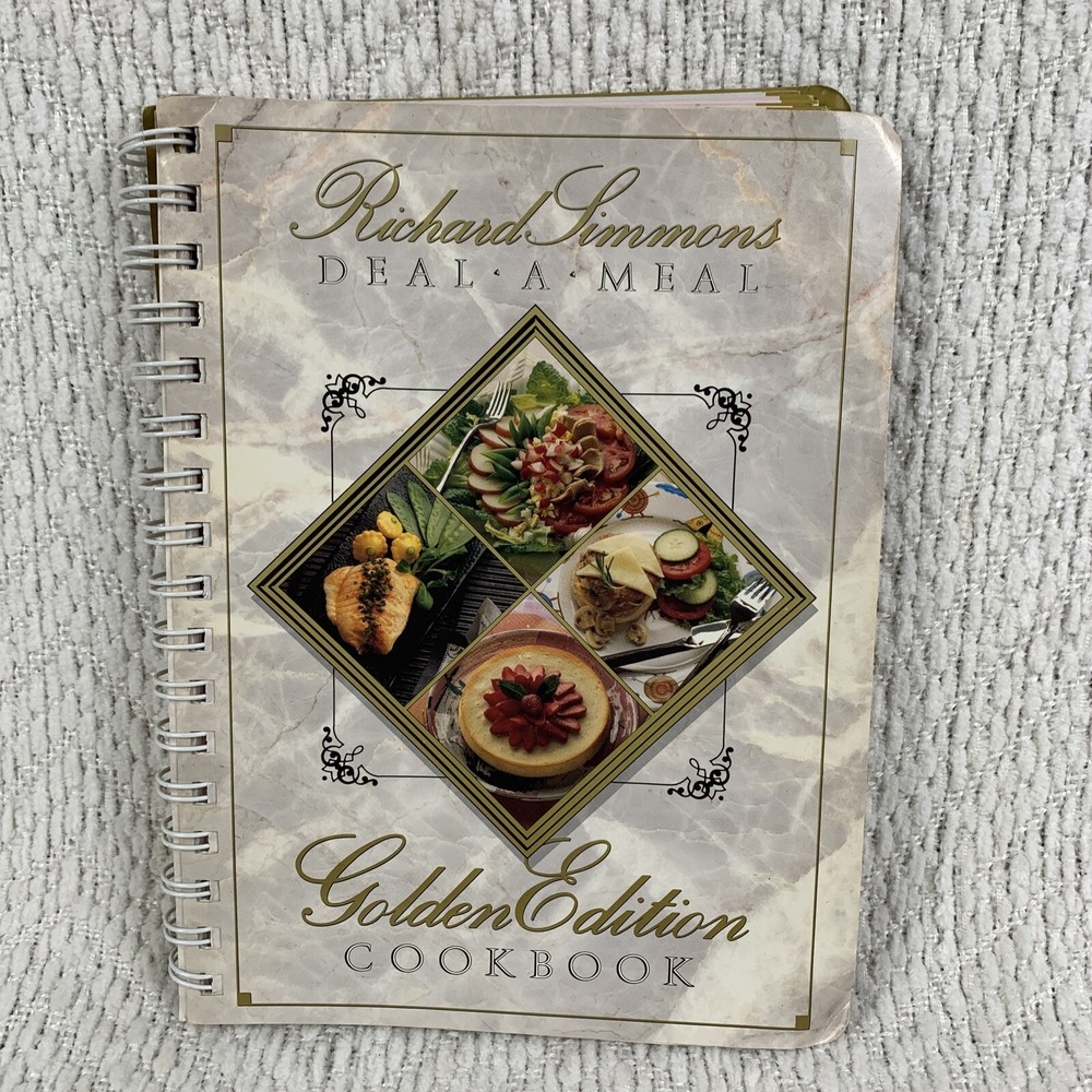Vintage 1990 Richard Simmons Deal A Meal Golden Edition Cookbook Spiral‎ Bound